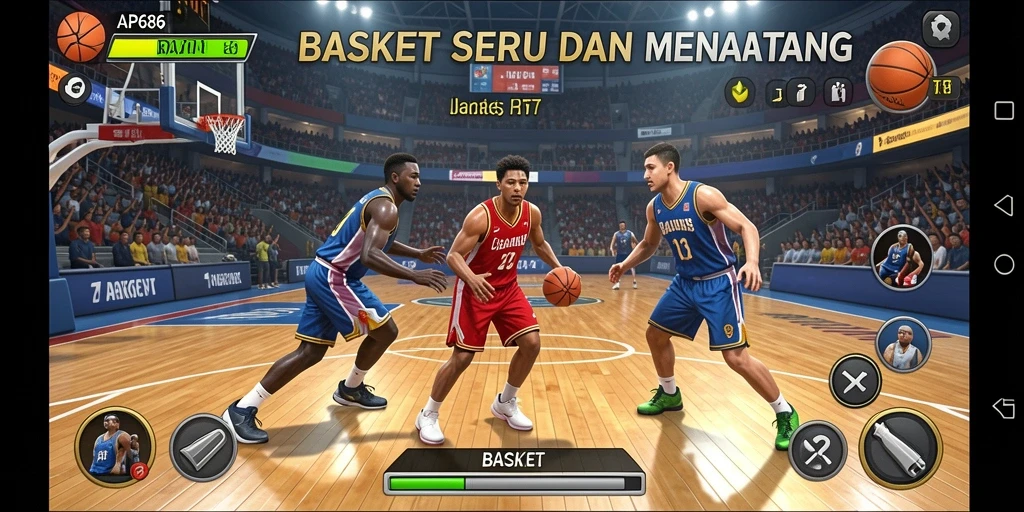 Screenshot antarmuka AP686 dengan pengalaman bermain Basket yang menyenangkan.