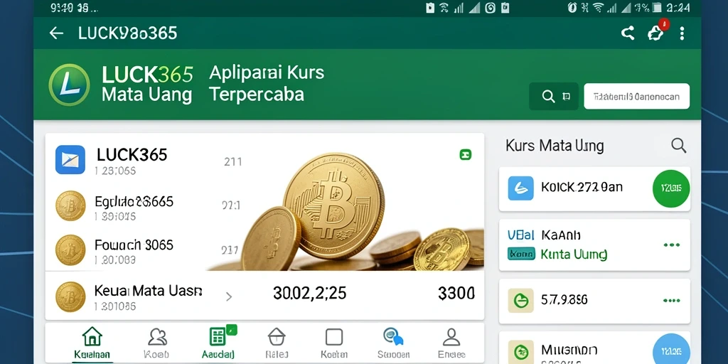 Antarmuka LUCK365 yang informatif untuk Kurs Mata Uang.