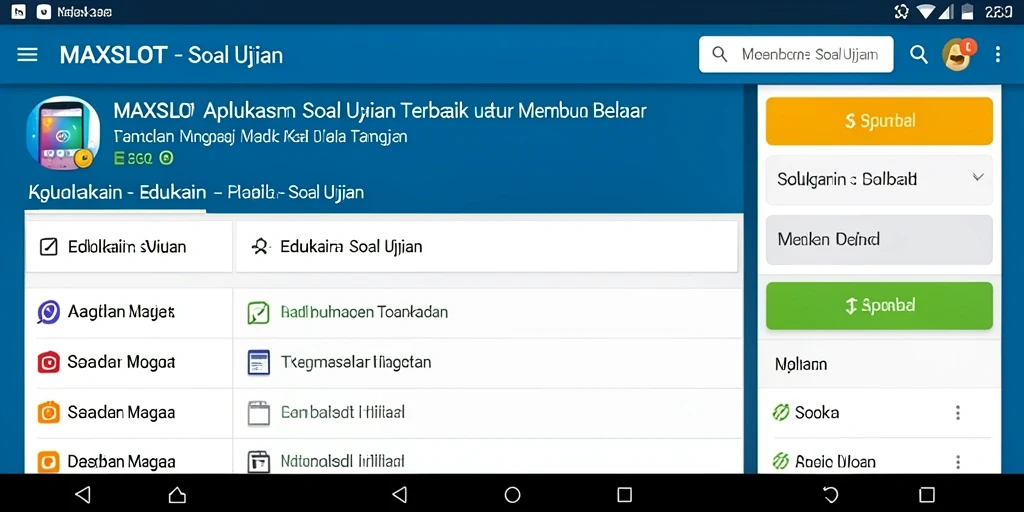 Antarmuka pengguna MAXSLOT yang menarik dan fungsional untuk Soal Ujian.