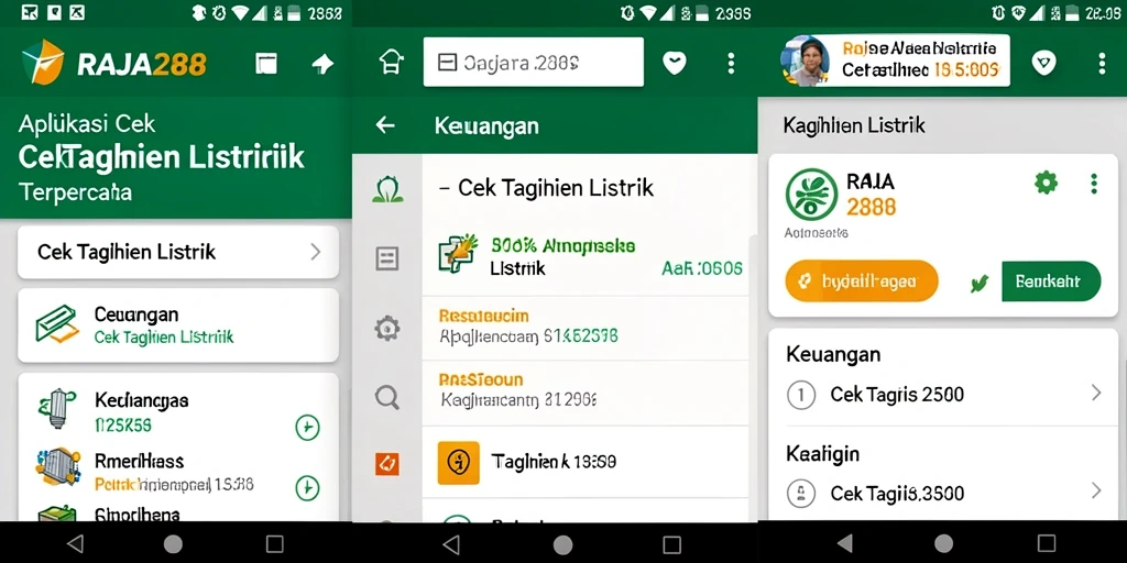 Antarmuka aplikasi RAJA288 untuk cek tagihan listrik yang sederhana dan jelas.
