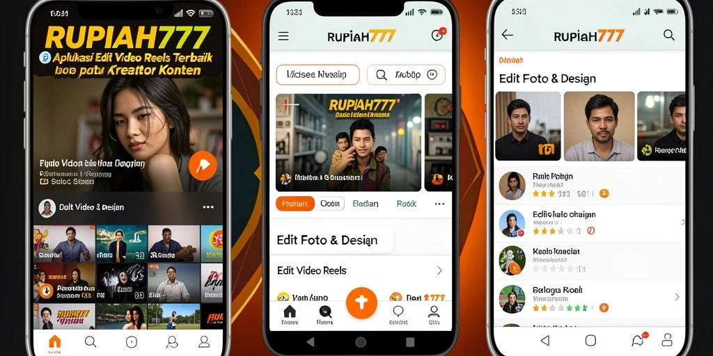 Tampilan antarmuka RUPIAH777 saat mengedit video Reels dengan efek.