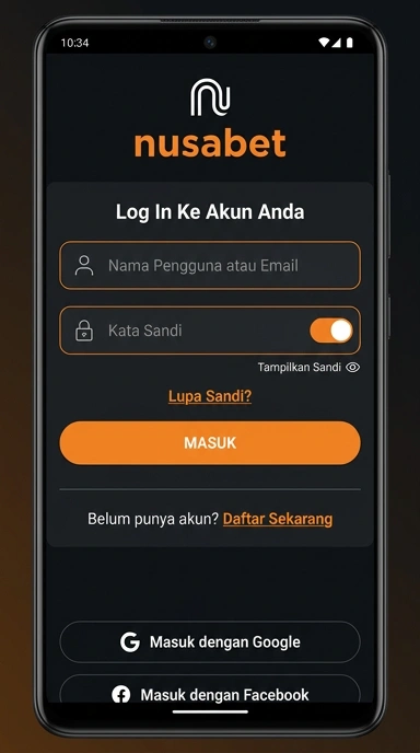 Masuk Akun Nusabet untuk Pengguna Android Indonesia